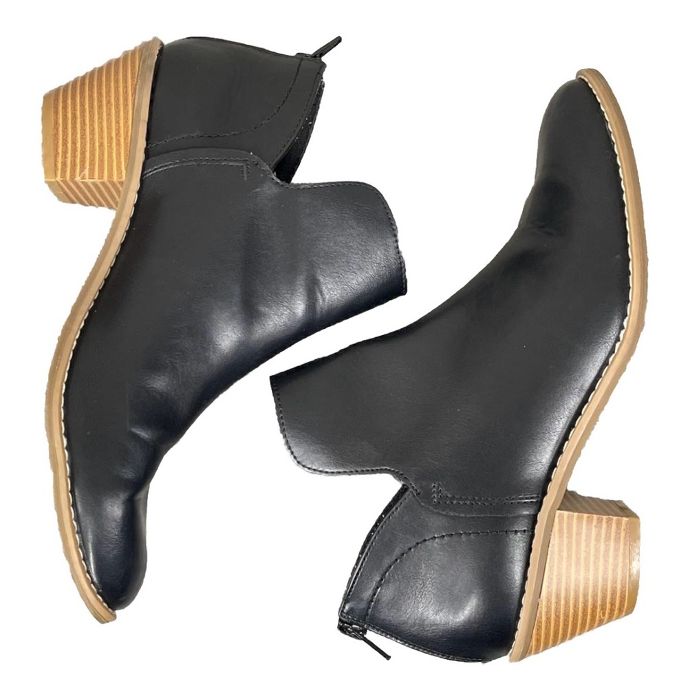 Ankle Boots Rocket Dog Women's Bomer Smooth PU Black Sz 8 Cut‎ Out Block Heel